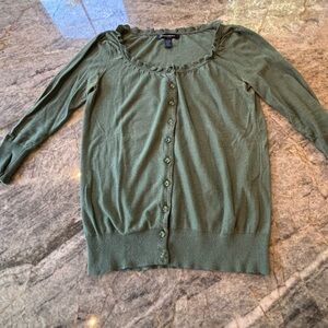 Banana Republic Green Cardigan with ruffle detailing size XS